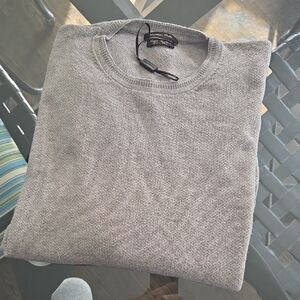 Massimo Dutti Men's Crewneck Sweater - Light Gray